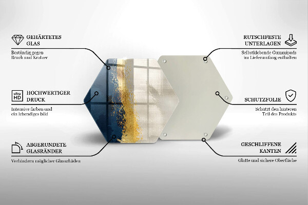 Üveg vágódeszka Arany absztrakció