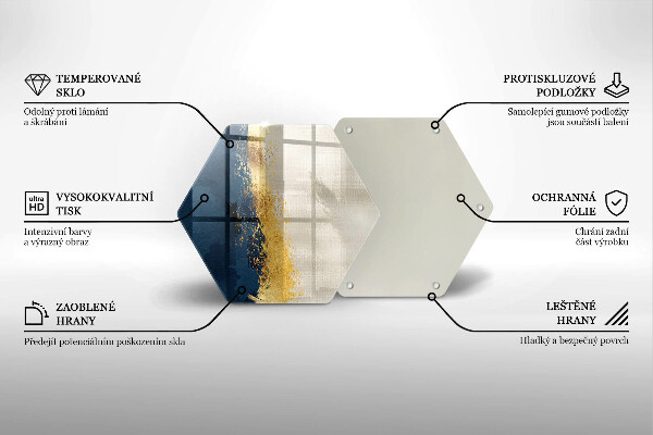 Üveg vágódeszka Arany absztrakció