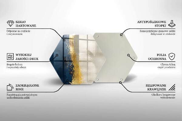 Üveg vágódeszka Arany absztrakció