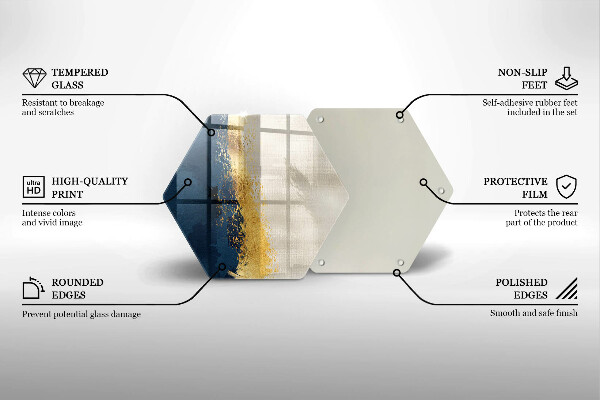 Üveg vágódeszka Arany absztrakció