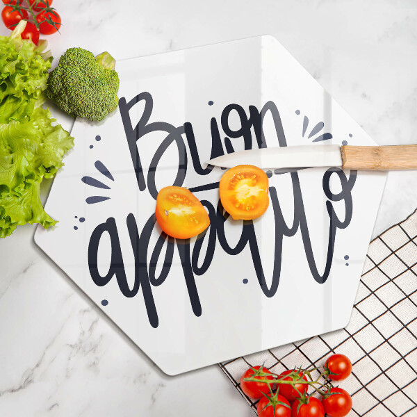 Üveg vágódeszka Buon Appetito felirat