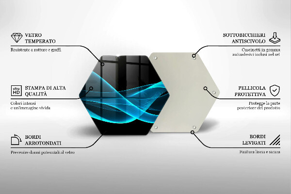 Üveg vágódeszka Kék absztrakció