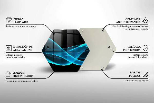 Üveg vágódeszka Kék absztrakció
