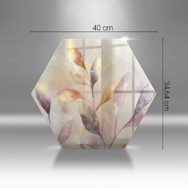 Üveg vágódeszka Festett boho levelek