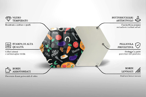 Üveg vágódeszka Élelmiszer illusztráció