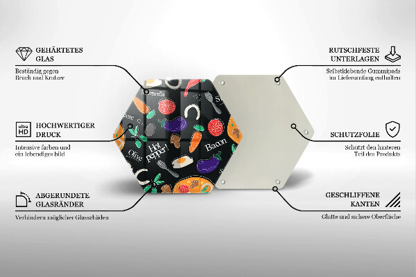 Üveg vágódeszka Élelmiszer illusztráció