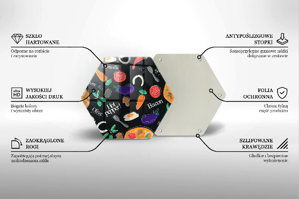 Üveg vágódeszka Élelmiszer illusztráció