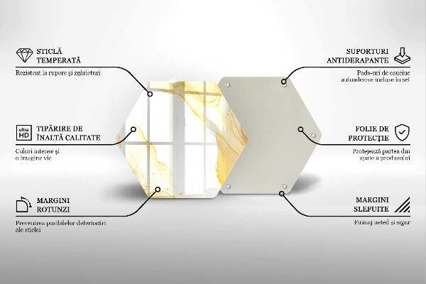 Üveg vágódeszka Arany absztrakció