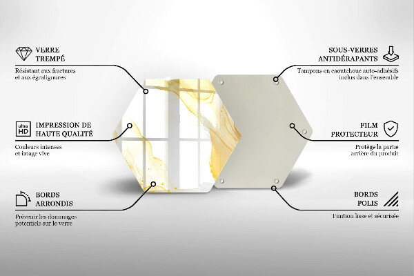 Üveg vágódeszka Arany absztrakció