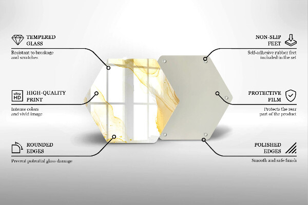 Üveg vágódeszka Arany absztrakció