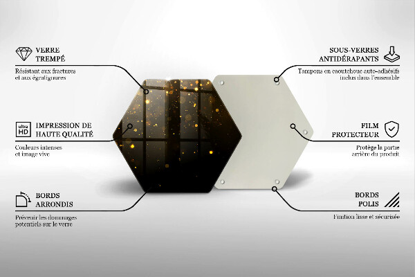 Üveg vágódeszka Arany csillogás