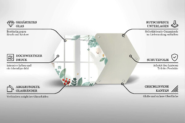 Üveg vágódeszka Akvarell levelek