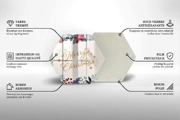 Üveg vágódeszka Merry Christmas felirat