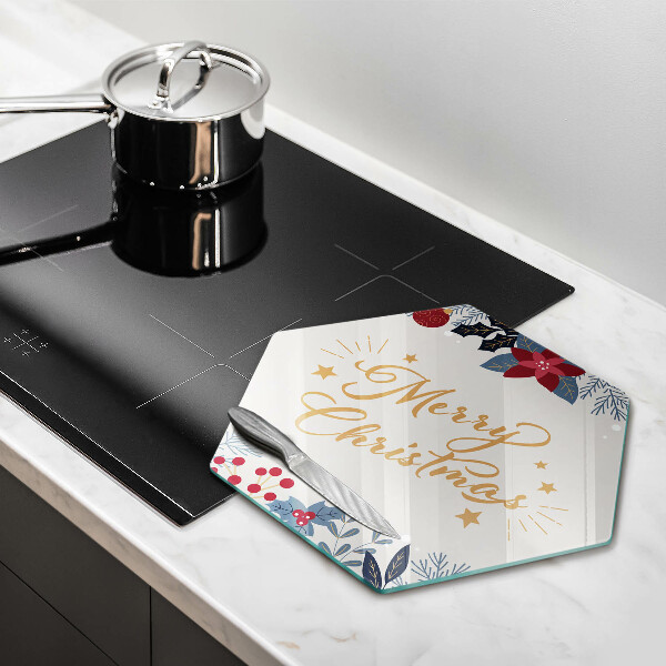 Üveg vágódeszka Merry Christmas felirat
