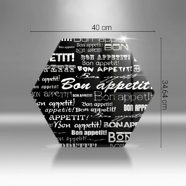 Üveg vágódeszka Konyhai feliratok Bon appetit