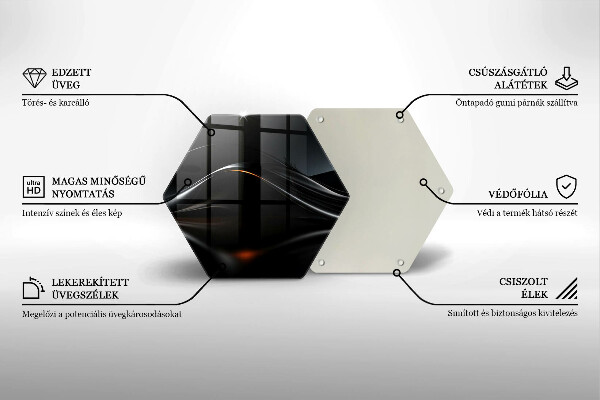 Üveg vágódeszka Absztrakt 3D-s tervezés