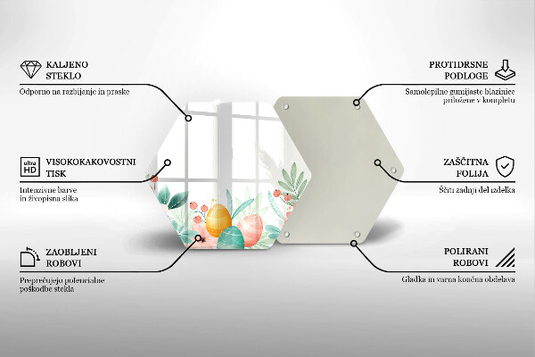 Üveg vágódeszka húsvéti tojás