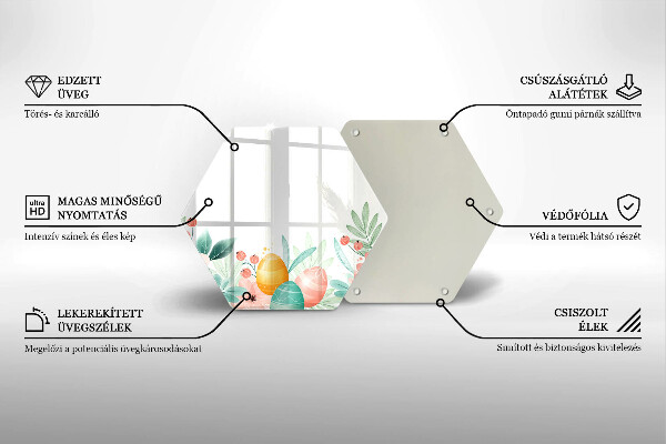 Üveg vágódeszka húsvéti tojás