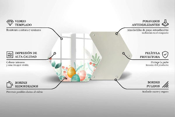 Üveg vágódeszka húsvéti tojás