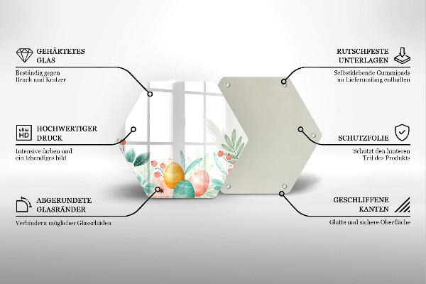 Üveg vágódeszka húsvéti tojás