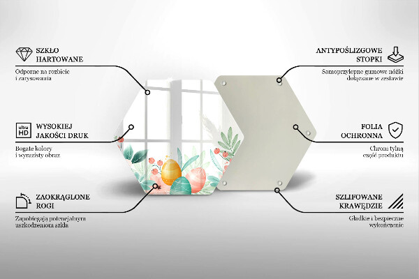 Üveg vágódeszka húsvéti tojás