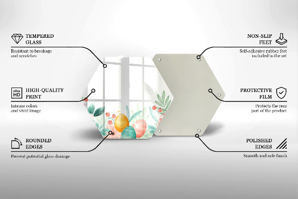 Üveg vágódeszka húsvéti tojás