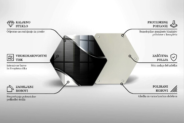 Üveg vágódeszka Fém absztrakció