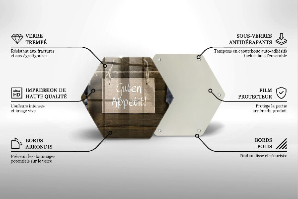 Üveg vágódeszka Guten Apetit