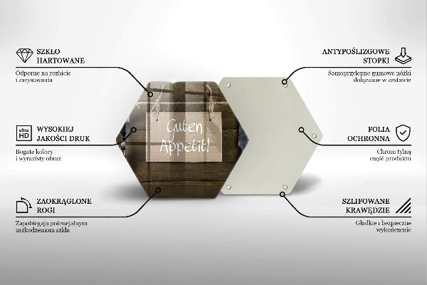 Üveg vágódeszka Guten Apetit