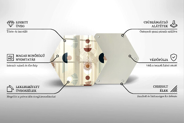 Üveg vágódeszka Boho geometriai formák