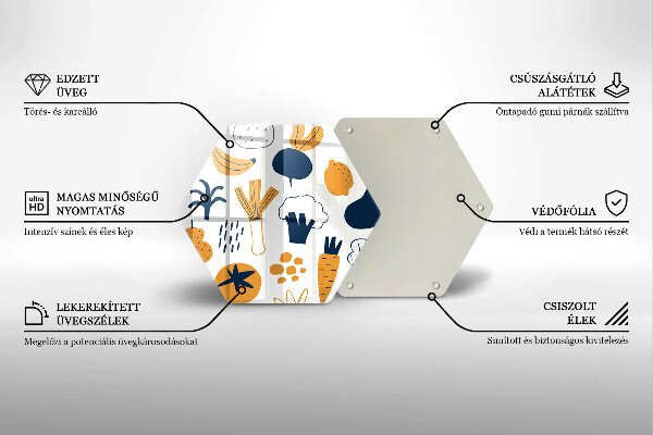 Üveg vágódeszka Élelmiszer illusztráció