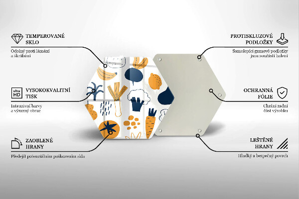 Üveg vágódeszka Élelmiszer illusztráció