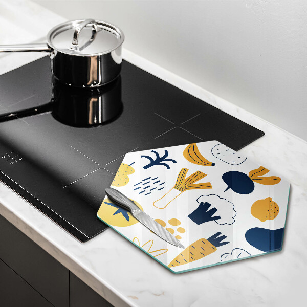 Üveg vágódeszka Élelmiszer illusztráció