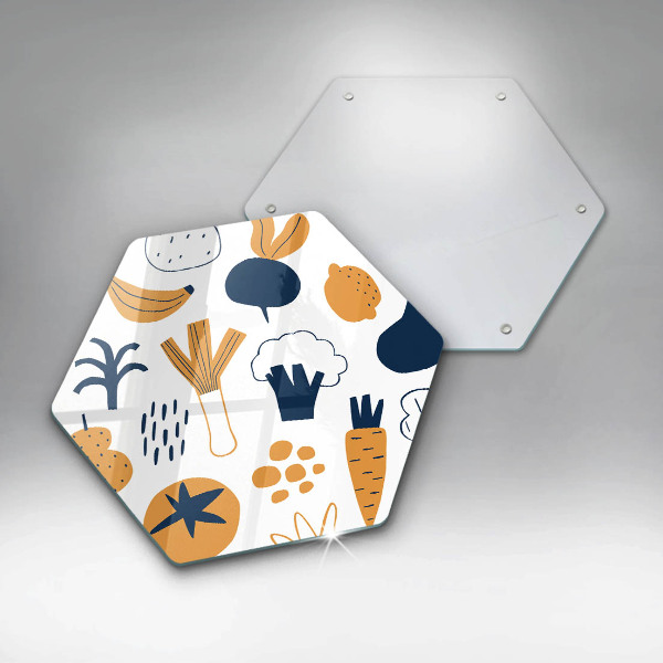 Üveg vágódeszka Élelmiszer illusztráció