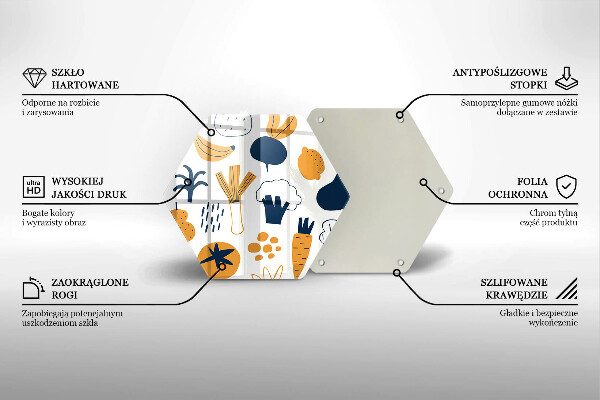 Üveg vágódeszka Élelmiszer illusztráció