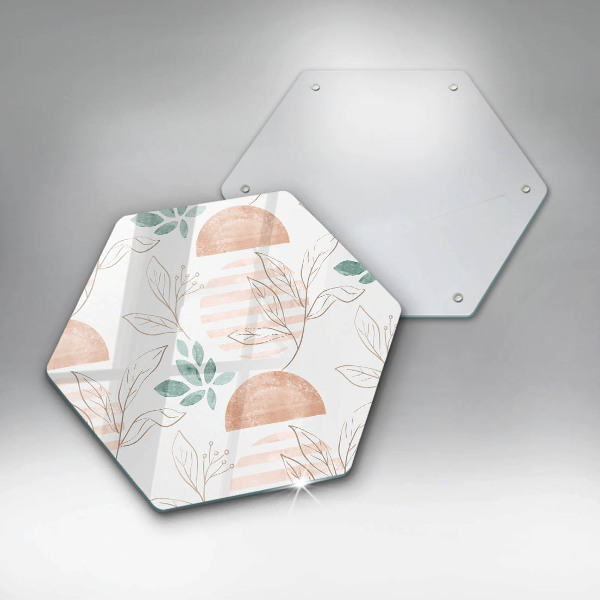 Üveg vágódeszka Boho levelek minta