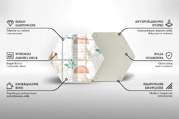 Üveg vágódeszka Boho levelek minta