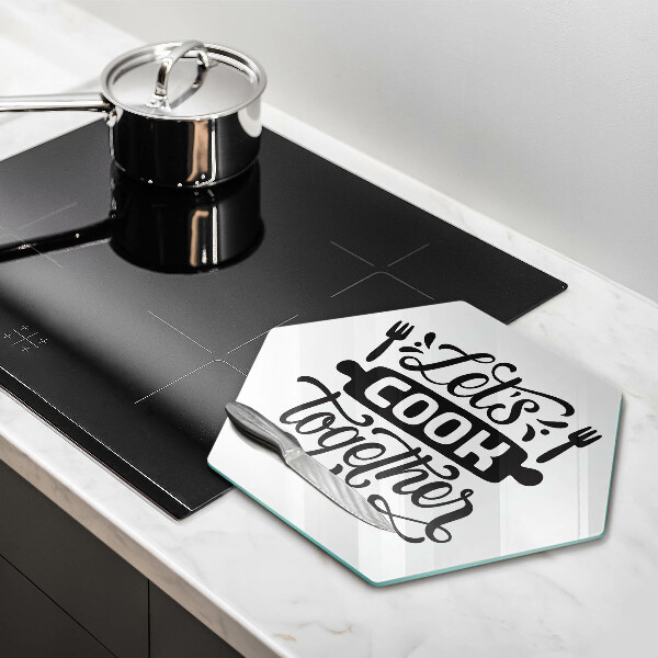 Üveg vágódeszka Let's cook together