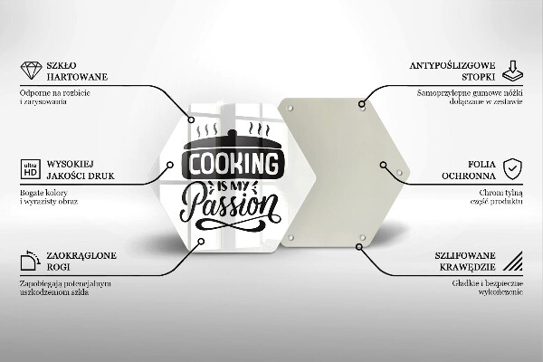 Üveg vágódeszka A főzés a szenvedélyem