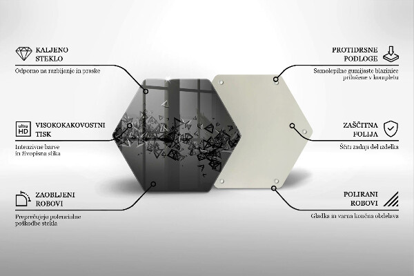 Üveg vágódeszka Absztrakt 3D-s formák
