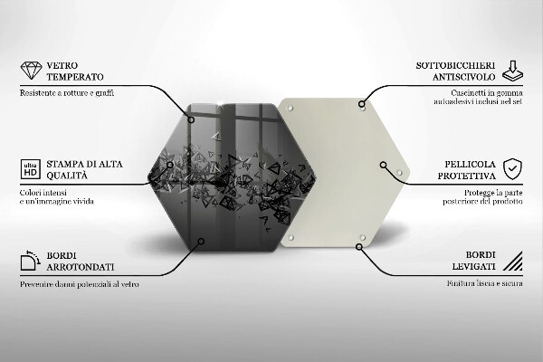 Üveg vágódeszka Absztrakt 3D-s formák