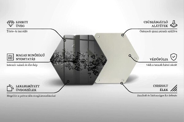 Üveg vágódeszka Absztrakt 3D-s formák