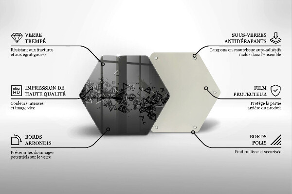Üveg vágódeszka Absztrakt 3D-s formák