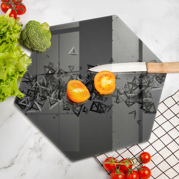 Üveg vágódeszka Absztrakt 3D-s formák