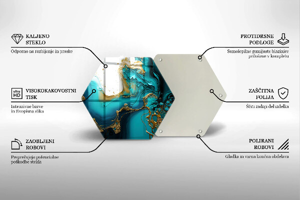 Üveg vágódeszka Türkiz absztrakció