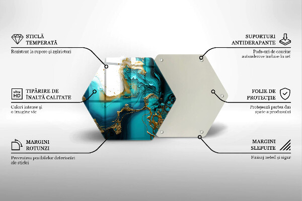 Üveg vágódeszka Türkiz absztrakció