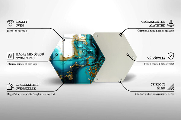 Üveg vágódeszka Türkiz absztrakció