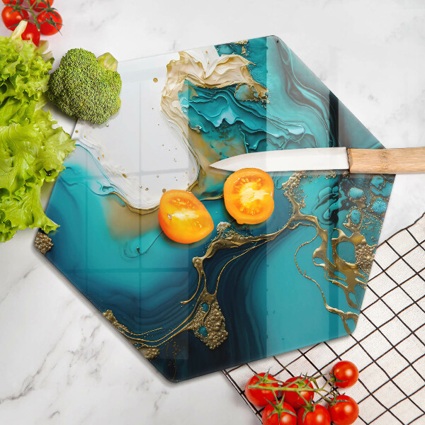 Üveg vágódeszka Türkiz absztrakció