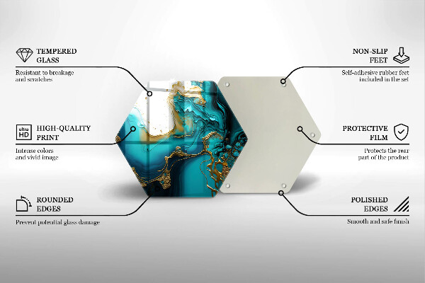Üveg vágódeszka Türkiz absztrakció