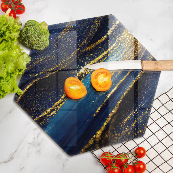 Üveg vágódeszka Sötétkék absztrakció